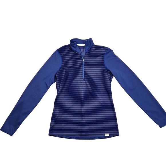 Patagonia Capilene 3 Midweight Zip Neck Blue Striped 1/4 Zip Women's XS - Picture 1 of 4